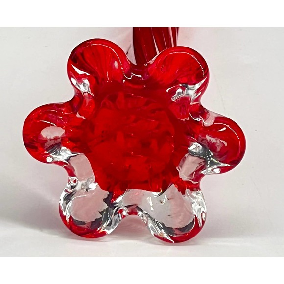 Vintage Italian Red Twist Stretch Bud Vase - Picture 3 of 8